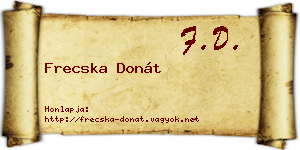 Frecska Donát névjegykártya